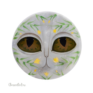 Авторский кабошон, ручная роспись (#JN3-21)