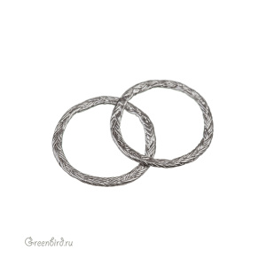 Коннектор-кольцо плоский, матовый родий, 1 шт. (9M1634), Корея