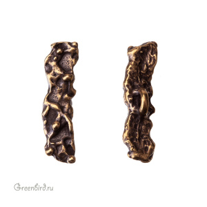 "Фактура земли", тоггл-элемент, ант. латунь, 1 шт. (#Л0226)