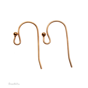 Швензы "Крючок и шарик", золото, пара (#PK01GP)