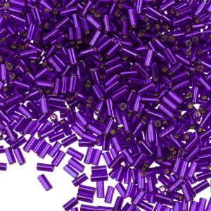 Бисер MIYUKI Bugle 3mm – Silver Lined Violet (#1427), 10 г