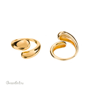 Основа для кольца "Две капли", золото (#SV1701-RB-13G)