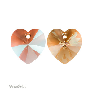 Swarovski 6228 подвеска Сердце 18 мм, светлый колорадский топаз с мерцанием (#246SHIM), 1 шт.
