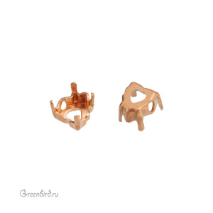 4884 Оправа для ювелирного кристалла Heart Fancy Stone 5,5х5 мм, томпак