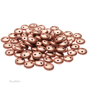 Lentil 2 отверстия 6mm, Mat. Metallic Copper, 10 гр (#K0177JT)