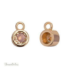 Подвеска круглая с фианитом, золото, Gold (#SVA-FIAN-002G)