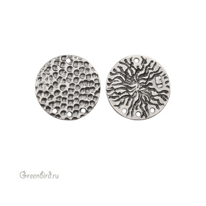 JBB Коннектор "Диск Hammertone 3:1", ант. серебро (JB-7322)