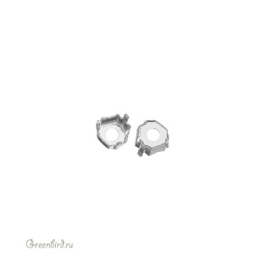 4699 Оправа для ювелирного кристалла Prismatic Hexagon Fancy Stone 6х6,9 мм, белая бронза