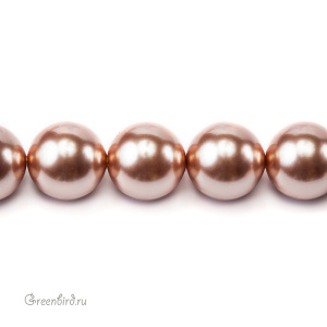 Swarovski 5811 Жемчуг с расширенным отверстием 14 мм, розовое золото (#769), 1 шт.