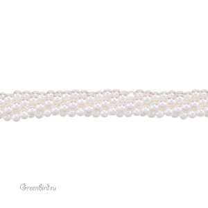 Жемчуг Crystalbird, круглый, 4 мм, Cream, нить (#06)