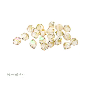 Swarovski 5328 Биконусы 3 мм, люминесцентный зеленый (#001LUMG), уп. 20 шт.