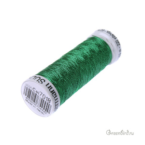 Металлизированная нить Gutermann, новогодняя зеленая (#7018)