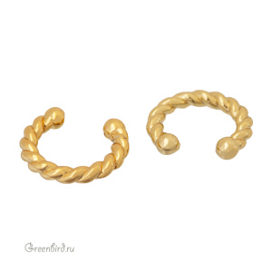 Кафф-колечко "Витой", золото, 1 шт. (#SV1701-K07)