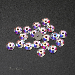 Swarovski 3188 Пайетки 3 мм, прозрачный радужный (#001AB), уп. 20 шт.