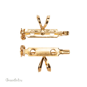 Основа для броши/кулона с петлями, 26 мм, золото, 1 шт. (#BBP10G)