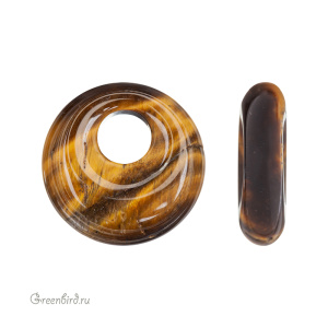 Бусины-бублики "Donut Bead", тигровый глаз, 1 шт. (#DNT-32)