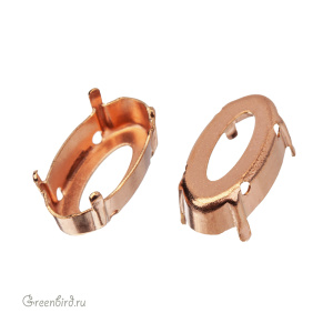 4162 Оправа для ювелирного кристалла Elongated Oval FS 18х9,5 мм, томпак