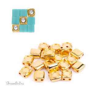 CYMBAL Металлическая бусина TILA "Peponas", 24K Gold Plate, 1 шт. (#TL-012008-GP)