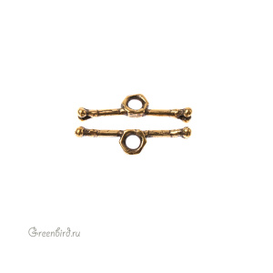 "Стимпанк", тоггл-элемент, ант. латунь, 1 шт. (#Л1439)