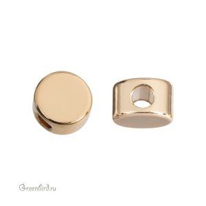 Бусина "Шайба" 5х2,6 мм, золото, 1 шт. (#SV1701-Bead-10)