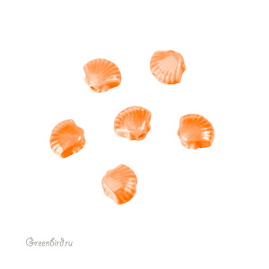 Бусина керамика "Ракушка" 12х10 мм, оранжевый, 1 шт. (#SVA-CRM-43)