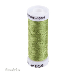 Шелковая нить Au Ver a Soie Soie Surfine, светло-травяной, 100 м (#659)