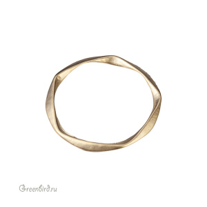 Коннектор-кольцо фигурный 29 мм, матовое золото, 1 шт. (9K763), Корея