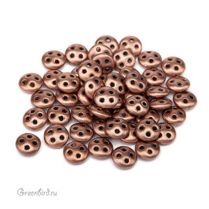 Quadra Lentil 4 отверстия 6mm, Metallic Bronze Copper, 5 гр (#K0178)