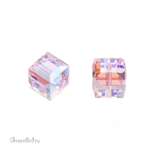 Swarovski 5601 Бусина Куб 6 мм, розалин радужный (#508RSLNAB), 1 шт.
