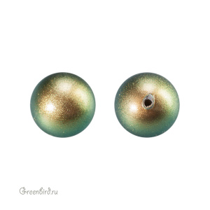 Swarovski 5818 Жемчуг полупросверленный 8 мм, иризирующий зеленый (#930), 1 шт.