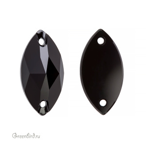 Swarovski пришивные 3223 Наветт 12х6 мм, черный (#280), 1 шт.