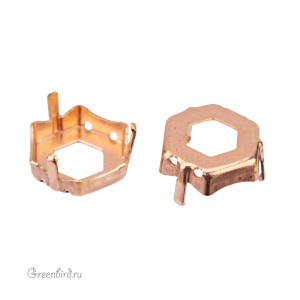 4683 Оправа для Thin Hexagon Fancy Stone 12х13,5 мм, томпак