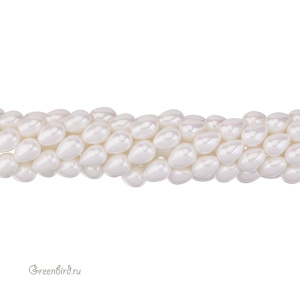 Жемчуг "Майорка" капля 15 x 12 мм, белый, нить (#Maj-115)