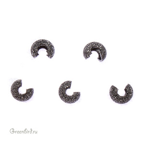 Бусина на кримп "Звёздная пыль", gunmetal, уп.144 шт. (#CBC04BO-SD)