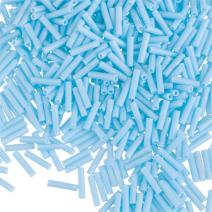 Бисер MIYUKI Slender Bugle 6 мм – Opaque Turquoise Blue AB (#413FR), 10 г