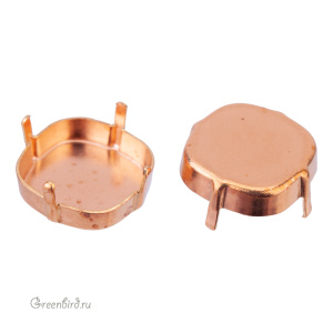 4483 Оправа без отверстий для Thin Cushion Fancy Stone 14 мм, томпак