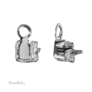 Коннектор для цепочки со стразами 4 мм, родий, 1 шт. (#SV1701-CJAZ-7R)