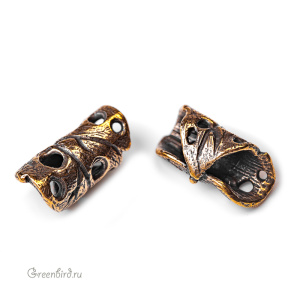 "Танец модерна", бусина, ант. латунь (#Л2033)