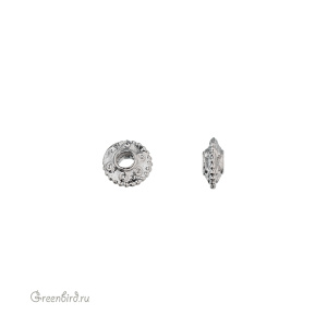 Бусина-разделитель, родий, 1 шт. (9C877), Корея