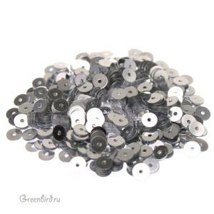 Пайетки LM Paris 4мм плоские, Argent (#LM10)