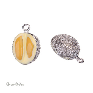 Подвеска "Дуриан", родий, 1 шт. (#SVA-BASE-002R)