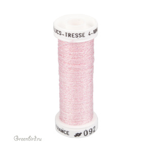 Металлизированная нить Tresse #4 AVAS, светло-розовый, 10 м (#4-092)