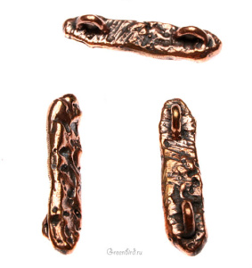 "Фактура земли", коннектор, ант. бронза, 1 шт. (#0211)