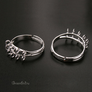 Основа для кольца с петлями, серебро, 1 шт. (#2SP)