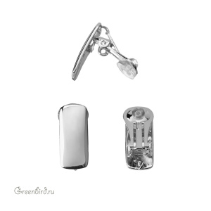 Клипсы "Классика", родий, пара (#SV1701-2483)