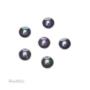 Жемчуг "Майорка" круглый плоский 12 мм, черный/скарабей, 1 шт (#SV1701-9032)