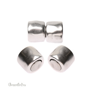 Магнитный замочек для толстого шнура, ант. серебро, 1 шт (#CR007AS)