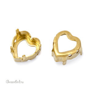 4831 Оправа для Vintage Heart Fancy Stone 11х10 мм, латунь