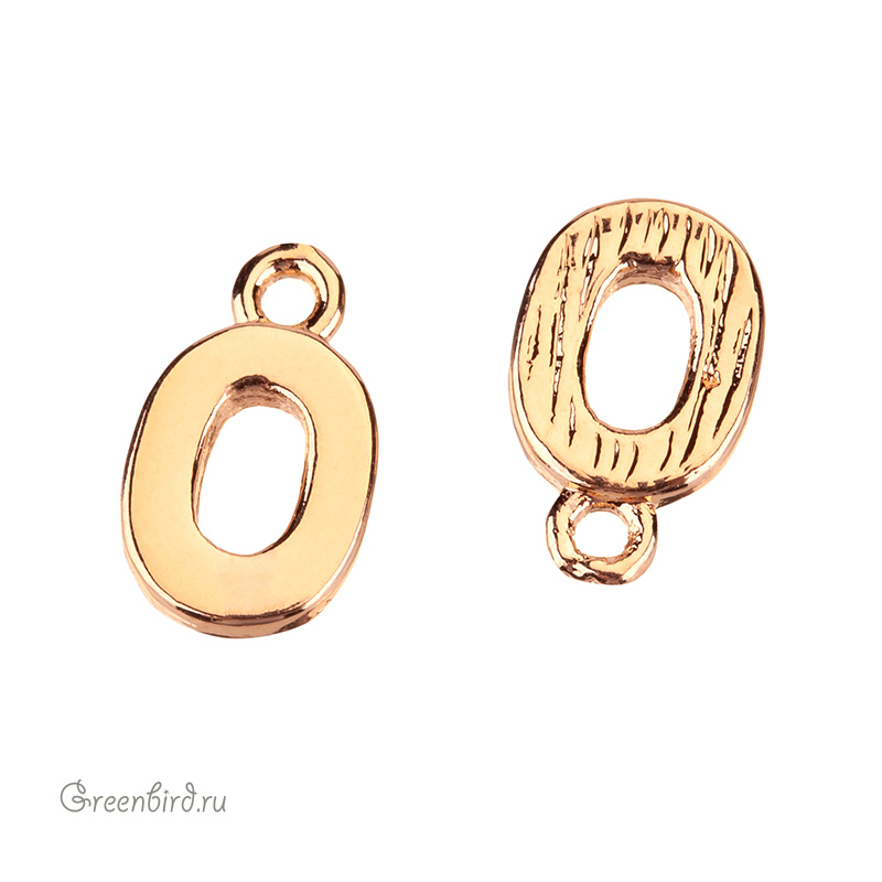 Подвеска буква "O", золото, 1 шт. (#SVA-LG-O)