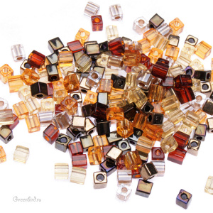 Бисер MIYUKI Cube 3 мм (#MIX04), 10 г